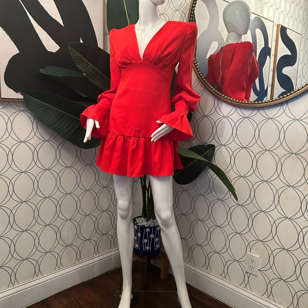 Red mini dress